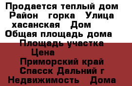 Продается теплый дом › Район ­ горка › Улица ­ хасанская › Дом ­ 29 › Общая площадь дома ­ 36 › Площадь участка ­ 12 › Цена ­ 1 250 000 - Приморский край, Спасск-Дальний г. Недвижимость » Дома, коттеджи, дачи продажа   